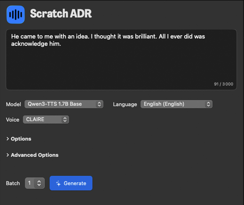 Model selection in ScratchADR